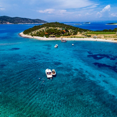 Blue Lagoon in Croatia on Budikovac island.